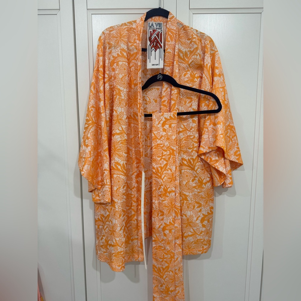 Orange Floral Kimono